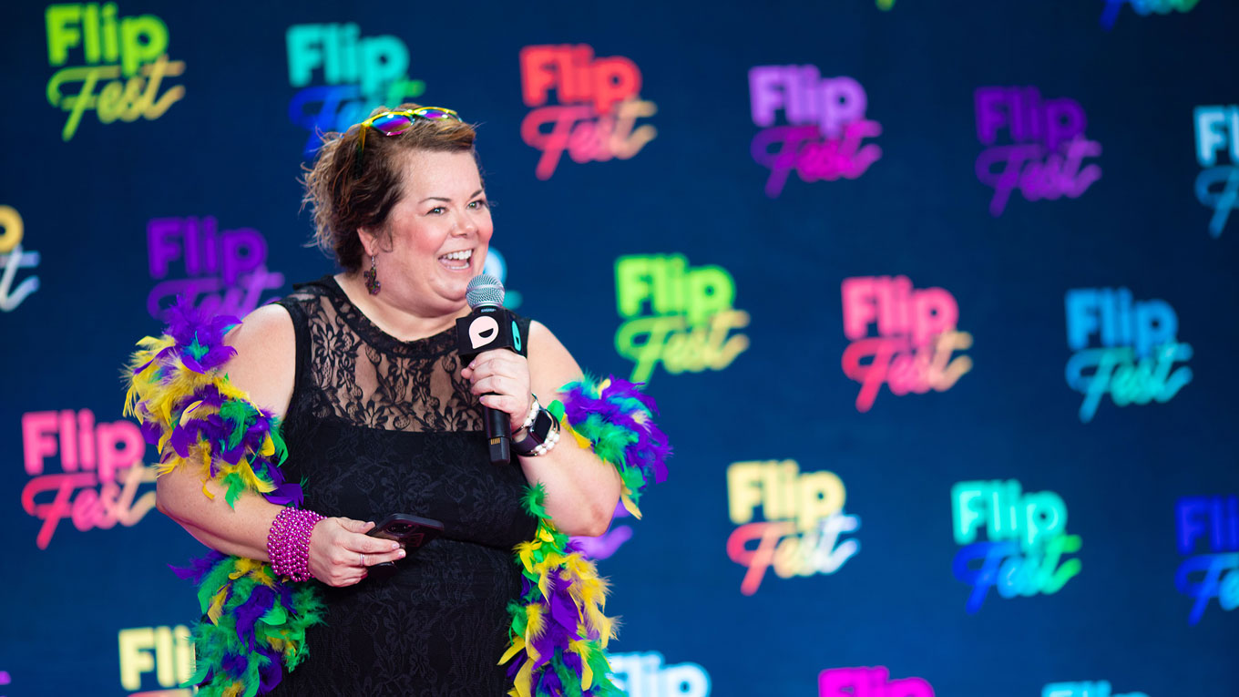 Presenter Ann Kozma at FlipFest 2022