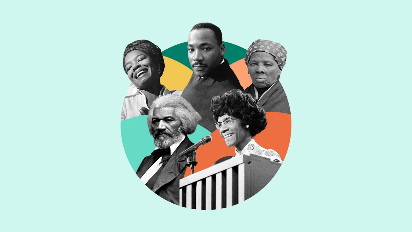 Collage de fotos de personas homenajeadas durante el Mes de la Historia Afroamericana