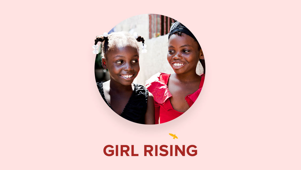 Photo of two girls above Girl Rising logo