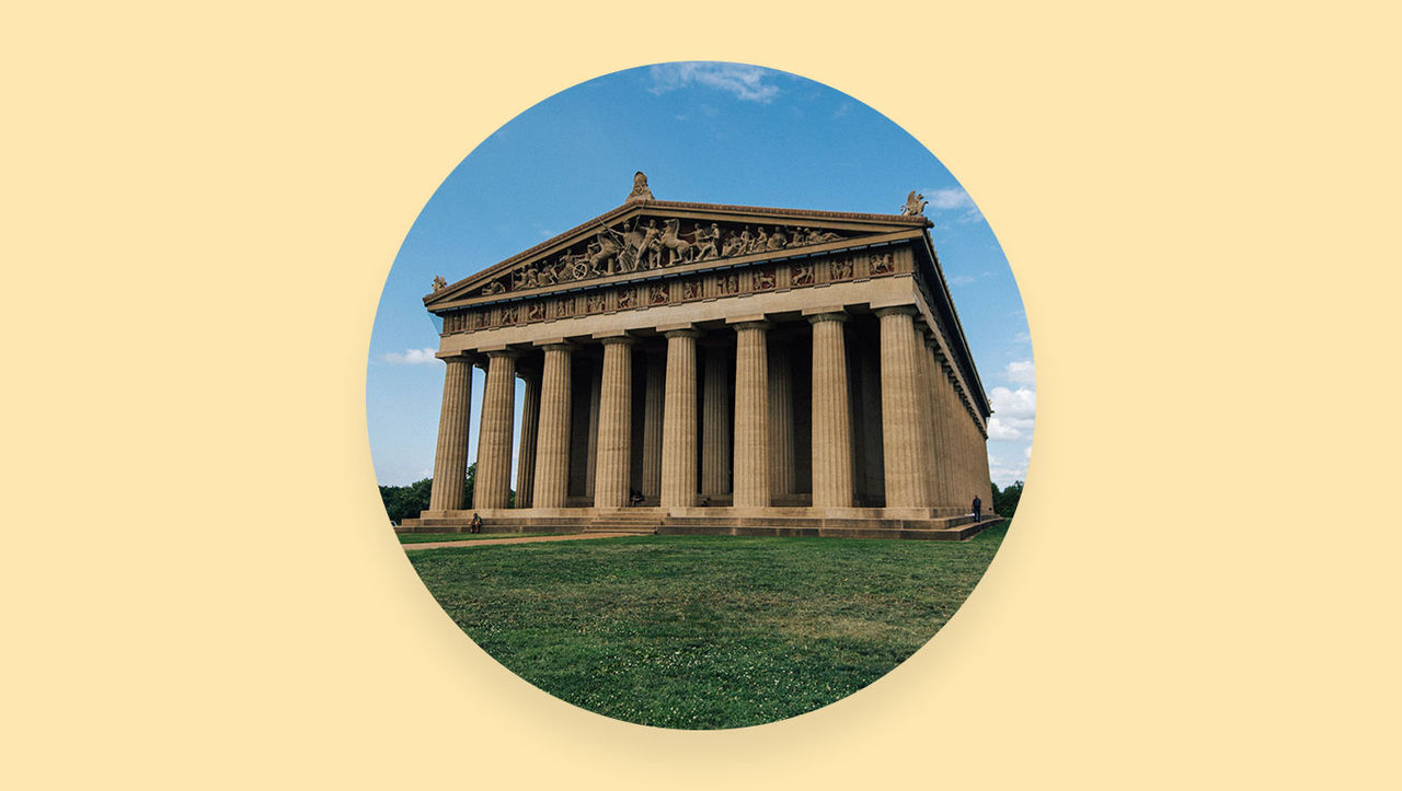 Photo of the Parthenon replica in Nashville, Tennessee