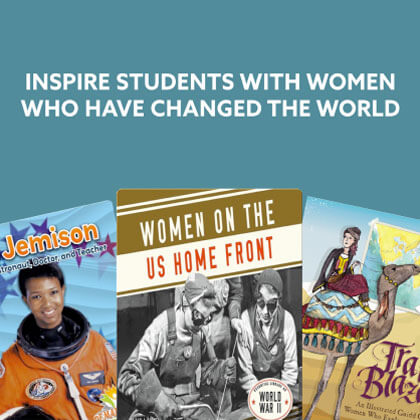 Texto que se lee inspira a estudiantes con mujeres que han cambiado el mundo por encima de tres portadas de libros